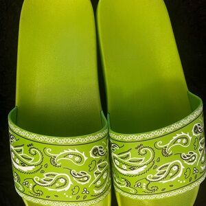Green Paisley Men’s  Slides